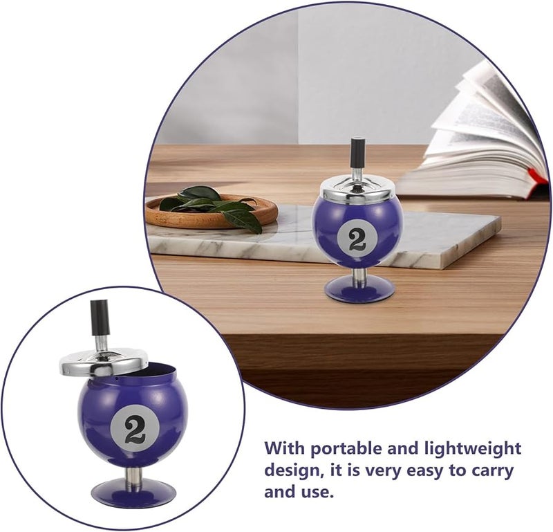 GARVALON Automatic Iron Extinguishing Ashtray Windproof Metal with Lid Indoor Outdoor - Image 4